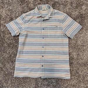 Vans Blue and White Casual Button Down Shirt